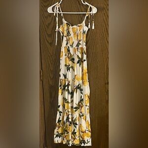 Blue Island Yellow and Green Floral Dress